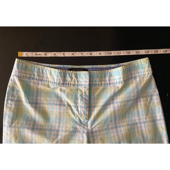 TALBOTS 'Signature' Blue/Green/White Plaid Crop Pants sz 2P - Picture 8 of 12